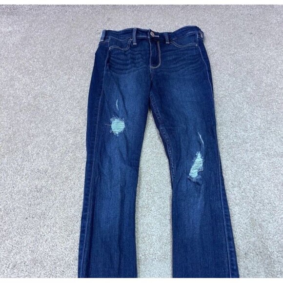 Hollister Ultra High Rise Jegging Distressed Faux Pockets Blue Size 1 - Picture 6 of 13